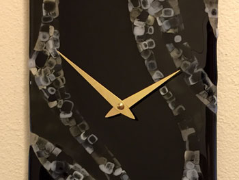 Black Confetti Clock