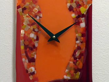 Orange Confetti Clock