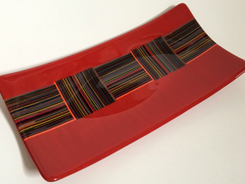 Red Striped Platter
